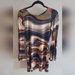 Multicolor Striped Long Sleeve Dress